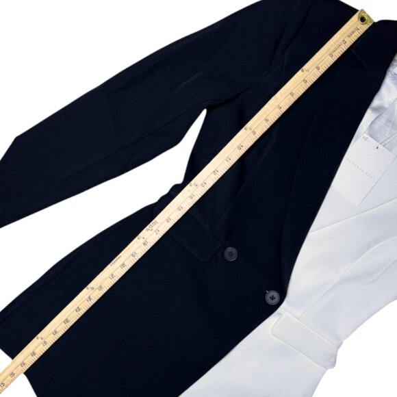 Endless Rose NWT Colorblock Contrast Blazer Romper Small Tuxedo Black White - Picture 9 of 12